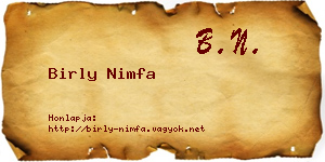 Birly Nimfa névjegykártya